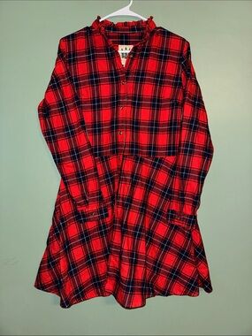 Kiel James Patrick Cozy Cabin flannel dress “Apple Pie Skillet” Medium